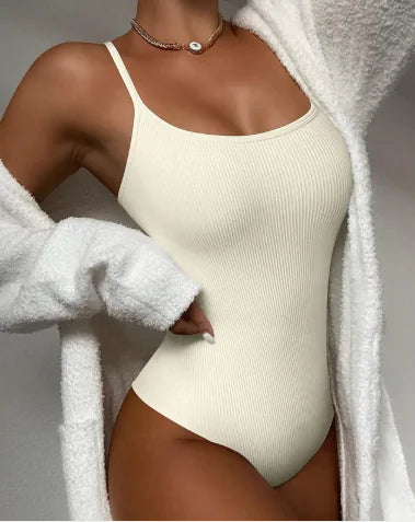 European And American Rib Sleeveless Spaghetti Strap Top Body-shaping Corsets